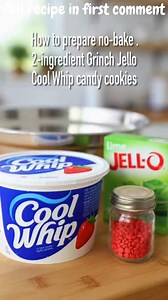601K views · 1.9K reactions | No-Bake 2-Ingredient Grinch Jello Cool Whip Candy Cookies Fluffy Grinch-Green Cool Whip Cloud Candy Cookies with Holiday Magic Ingredients: 1 tub Cool Whip (8 oz), thawed | Easy Recipes | Facebook