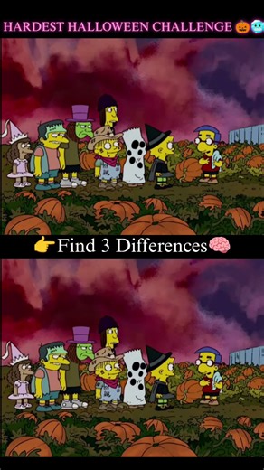 🎃👻🍬Mind-bending Halloween Simpson Challenge:Find the 3 Differences!🔎#simpsons #shorts #youtubeshorts