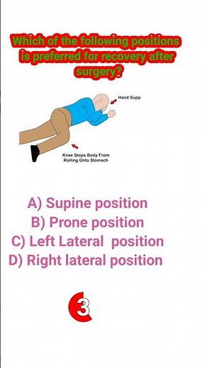 Recovery position after surgery #MCQs with #answer