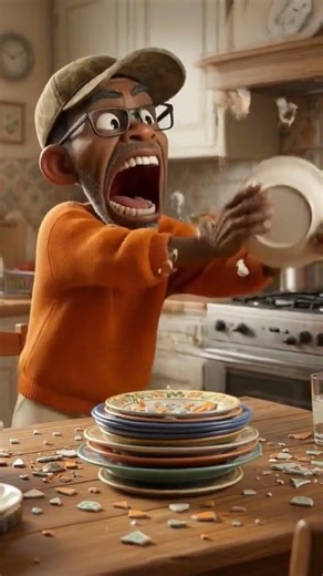 The angry man breaks the plates. #ai #foryou #funny #viral #mrangry#angry