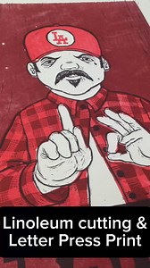 I created these Mario and Luigi Gang posters using linoleum cutting and letter press printing back in 2014. This process is extremely old and the roller press dates back to early 1900’s in the west. First you have to transfer your drawing in reverse to the linoleum block. Then carve out the negative space you don’t want to print. For this poster there were 3 blocks: one with a solid lighter color, a second block for the darker colors which are the pattern of the flannel here, and lastly a block 