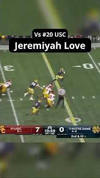 #notredame Jeremiyah Love dominated #USC with 228 yds, a TD + 5 recs for 37 yards!