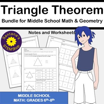Triangle Angle Theorem Worksheets Bundle for Middle School Math & Geometry