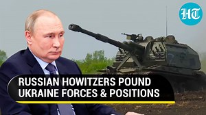 Russia's MSTA-S self-propelled howitzers destroy Ukraine positions, artillery