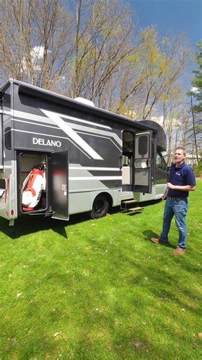 Golf trip or getaway for two? This Sprinter’s ready. The 2026 Delano 24RW delivers advanced Mercedes-Benz safety features, diesel efficiency, and rear storage big enough for your clubs and all the road-trip gear. Take the trip you've always wanted by building your own at www.thormotorcoach.com/delano. | Thor Motor Coach