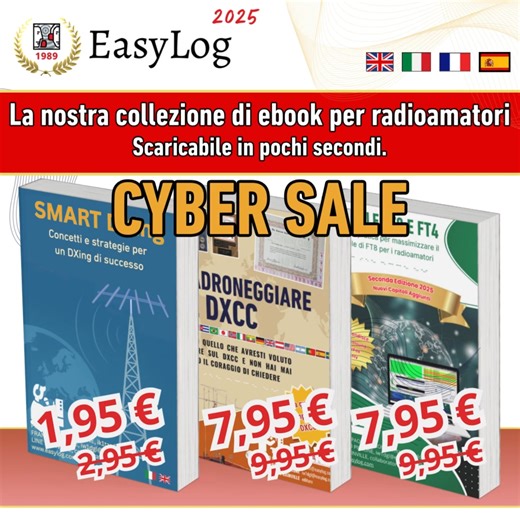 ✅ Offerta Cyber Sale - ebook per radioamatori ✅ Raggiungi i tuoi obiettivi divertendoti ✅ Unisciti a centinaia di radioamatori che già ne hanno tratto beneficio | EasyLog