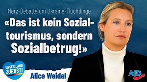 Debatte um Ukrainer und Hartz IV: "Das ist kein Sozialtourismus, sondern Sozialbetrug!" Die Entscheidung der Bundesregierung, Ukrainer mit Hartz IV zu versorgen, sorgt für eine enorme Sogwirkung nach Deutschland und belastet das Sozialsystem. Dabei ist klar: „Offene Grenzen“ und Sozialstaat schließen sich aus. | Alice Weidel