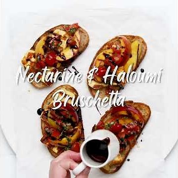 Simple & Delicious Nectarine and Haloumi Bruschetta Recipe