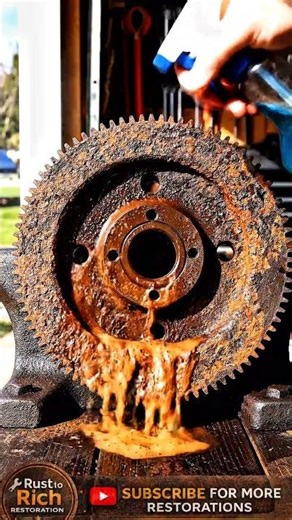50 Year Old Rusted Diesel Engine Flywheel Restoration | Satisfying Rust Removal