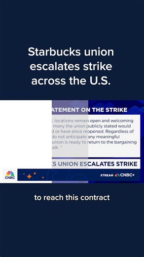 40K views · 2.5K reactions | One week into what baristas have threatened to make the “largest, longest” strike in Starbucks’ history, the Workers United union said it is adding more than two dozen new cities and stores to its strike count. The union said Thursday it will now be striking at 95 stores in 65 cities, with some 2,000 baristas now engaged in the action. Read more: cnb.cx/3MefK32 | CNBC | Facebook