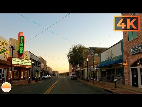 Lufkin, Texas at Sundown. An UltraHD 4K Real Time Driving Tour.