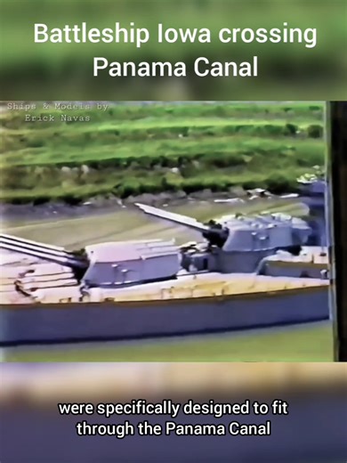 The USS Iowa (BB-61) was designed to fit through the 110-foot-wide Panama Canal locks, with a beam of 108.2 feet, leaving very little room for error. These battleships transited the canal several times, including for Pacific deployment in 1944, during the 1980s Cold War reactivation, and in 2001. ⚓ Please share our content to spread the story of these wonderful ships and honor the memory of the brave sailors. PD. The material were found freely available online and are generally over 70 years old