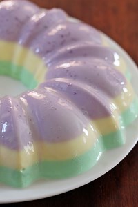 Mardi Gras Layered Grape-Lemon-Lime Jell-O Mold - Jam Hands