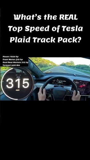 Tesla Model S Plaid Track Pack Top Speed Test on autobahn #shorts