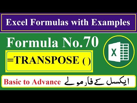 Excel Formula TRANSPOSE Function