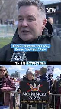 Dropkick Murphys Ken Casey speaks at "No Kings" rally in Boston