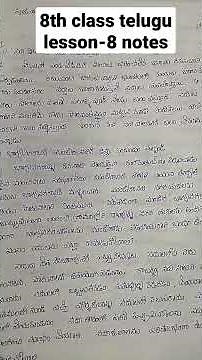 8th class telugu lesson -8 notes