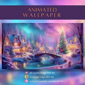 Animated Christmas Wallpaper for Desktop | Cozy Winter Scene | Festive Stream Background | Holiday PC Screensaver - Etsy
