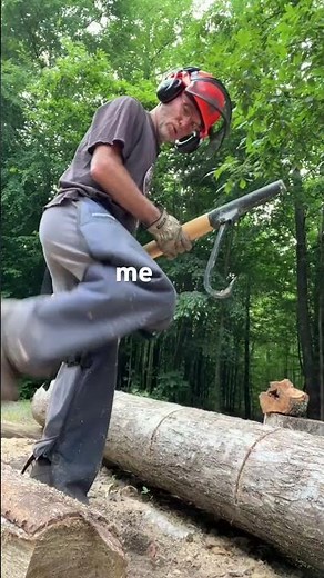How to roll a HEAVY log by hand EASILY!