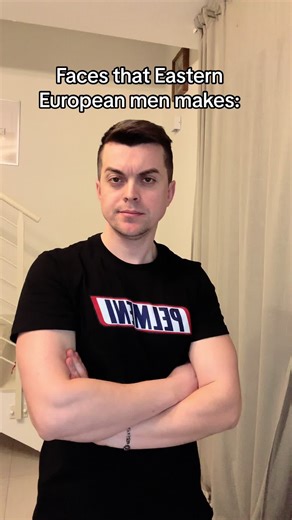 Humorous Facial Expressions of Eastern European Men