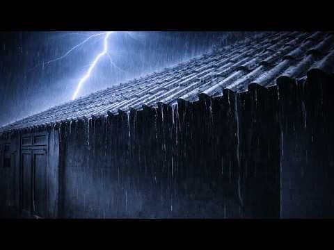 Heavy Rain & Lightning on a Tin Roof | Realistic Storm Ambience