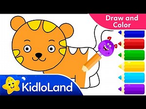 How To Draw A Cat | Cat Coloring Videos for Kids | Cat Drawing and Painting for Kids | KidloLand