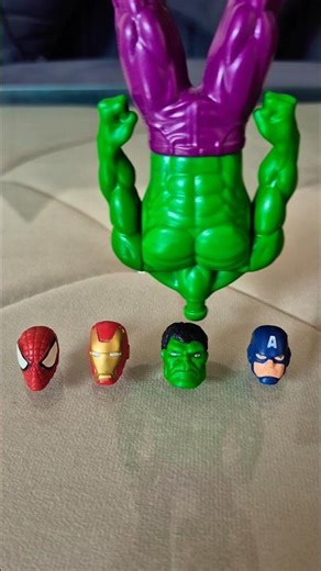 Green Hulk Choose Head's Spiderman' #marveltoys #hulk