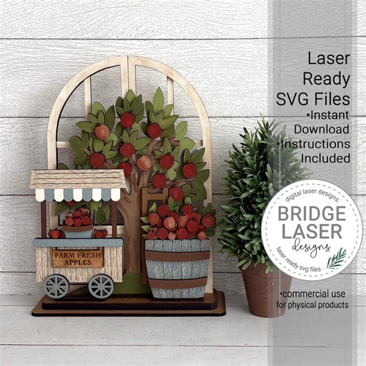 Fall Laser Cut Files, Apple Trio Shelf Sitter Laser SVG, Fall Standing Laser Cut File, Holiday Interchangeable Laser Cut Files - Etsy