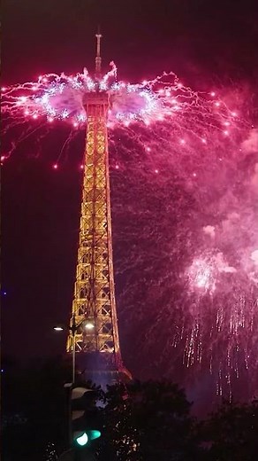Fireworks light up Eiffel Tower for Bastille Day