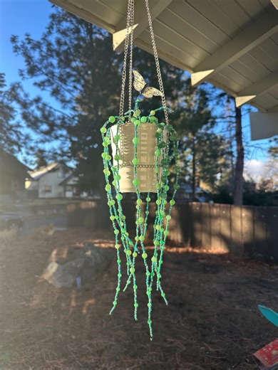 Forever Plant Crystal Glass Beaded Hanging String of Pearls Succulent Suncatcher - Etsy
