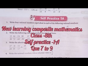 new learning composite mathematics class 8 self practice 1a | schand maths class 8 rational number