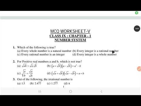 CLASS 9 NUMBER SYSTEM MCQ practice 02