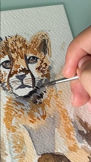 Cute cheetah painting 🐾 | watercolour animal portraits part-15