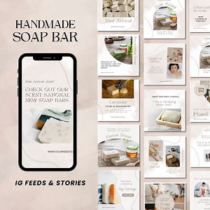 Handmade Soap Business Instagram Templates, Soap Making Templates, Instagram Template Bundle for Handmade Soap, Soap Business IG Stories - Etsy