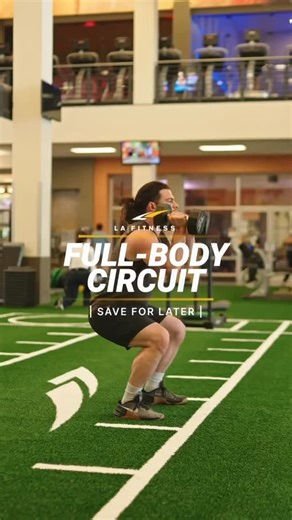 LA FITNESS, SIGNATURE CLUB on Instagram: "A Full Body Circuit you can do on the turf. SAVE and let’s get to work 💪 • DB Squat Press: 4 sets x 10 reps • Reverse Lunge Front Raise: 3 sets x 8 reps (each side) • Ball Slam Burpees: 4 sets x 10 reps • Around the World KB Squats: 4 sets x 12 reps • KB Bent Over Rows: 3 sets x 12 reps • Mountain Climbers: 3 sets x 20 reps #fitness #gym #workout"