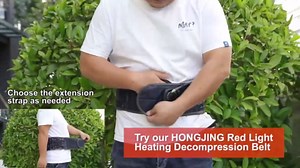 HONGJING Red Light Heating Decompression Belt with Electric Pump for Lower Back Pain, Cordless Heated Back Brace Inflatable Lumbar Support, One Size Fits 29-49 Waist