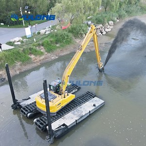 [Hot Item] Backhoe Dredging Amphibious Excavator with Side Floating Pontoon for Swamp Cleaning