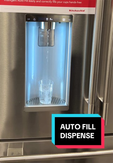 The new Intelligent Auto Fill setting on select KitchenAid refrigerators gives you a hands-free dispenser that automatically fills a vessel with filtered water from your in-door dispenser. Tall enough for your tallest water bottles and has a depth extension for your coffee pots. Available on 5 6 series models and can be ordered in the new premium finishes. Ask an appliance expert at Village Home Stores to learn more about this new feature. #villagehomestores #appliances #refrigerator