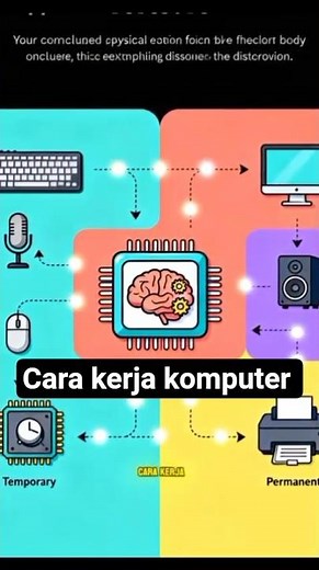 How a computer works is explained briefly and easily, from input, CPU processes, to screen output 💻