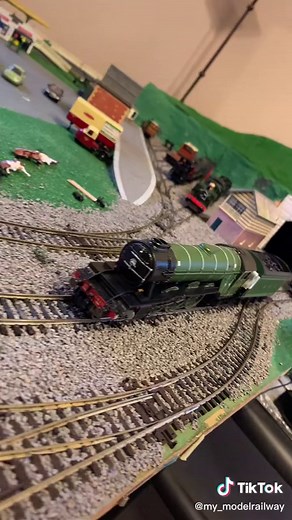 Ignore the fact that scorsman is derail #trains #fyp #britishrailways #modelrailway #modeltrains #steamtrains #hornby #bachmann #4472 #flyingscotsman