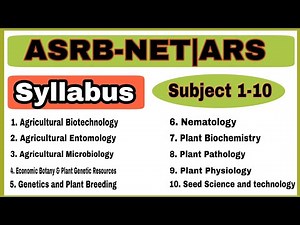 ASRB NET | ARS Syllabus | ASRB NET Syllabus | ICAR NET Syllabus | ICAR NET Exam | ARS Scientist
