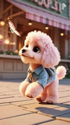 Toy Poodle chasing butterfly #ai #aivideo #prompt #toypoodle
