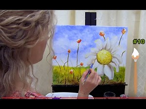 How to Paint a Dazzling Daisy with Acrylics | Paint and Sip at Home | Step by Step tutorial