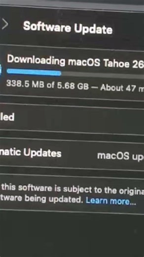 updating my Mac os to Tahoe 26