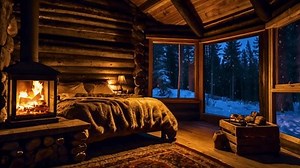Relaxing Winter Cabin Ambience Snowfall Fireplace Stock Footage Video (100% Royalty-free) 3636197307 | Shutterstock