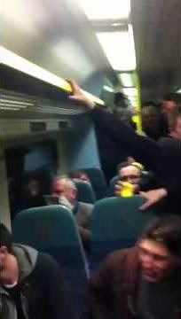 Millwall v wolves on train