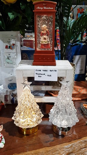 1.1K views · 12 reactions | Glitter Globe Trees back in stock and going quickly. | Anniebrook Farm Cafe and Gifts | Facebook
