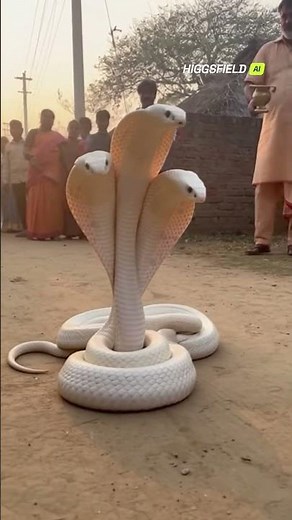 Mystical Moment! Three-Headed White Cobra Appears During Temple Chanting in India