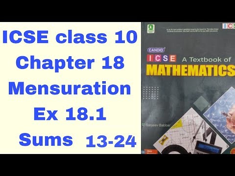 Candid ICSE Mathematics class10 chapter 18 Mensuration Ex18.1 Sums 13-24
