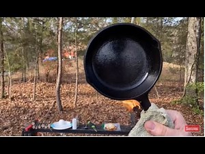 Hobo Stove Breakfast, 6” Cast Iron Skillet... Coffee, Cheese Grits, Eggs, Toast!